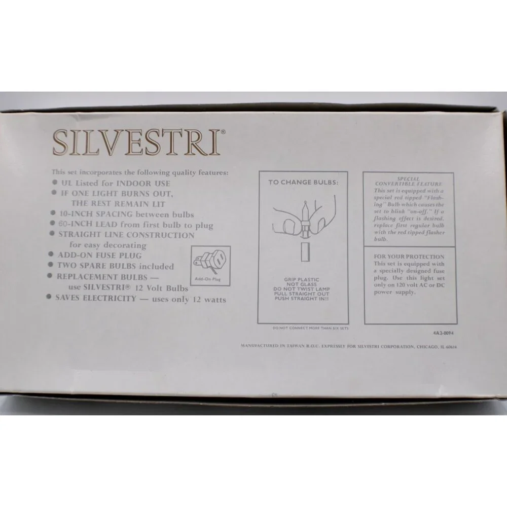 Silvestri Candle Lights Decorative Christmas 10 Count Clip On Indoor Use Vintage